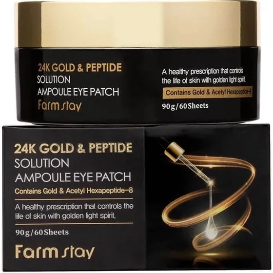 Farmstay 24K Gold & Peptide Solution Ampoule Eye Patch, 60 Stück