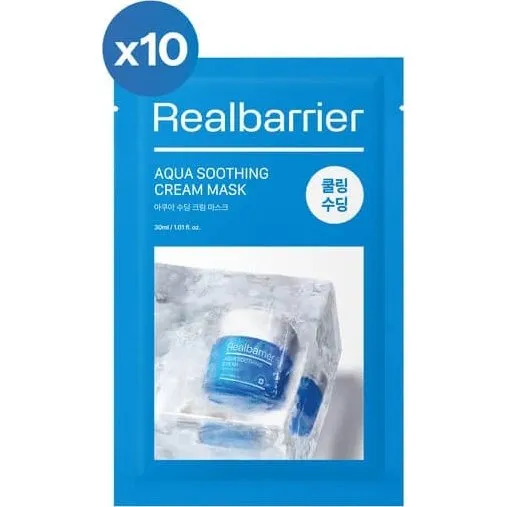 Real Barrier Aqua Soothing Cream Mask Set, 10 x 30 ml