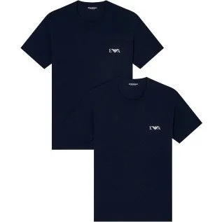 Emporio Armani T-Shirt 2er-Set Stretch-Jersey Marine Herren M