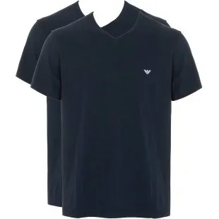 Emporio Armani Herren V-Neck T-Shirt Set (2er) - Marine, S