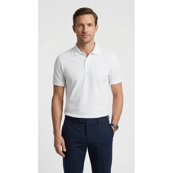 BOSS GREEN Poloshirt Pio Pique Regular Fit in Weiß