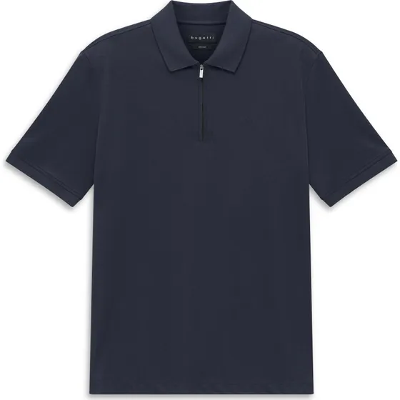 bugatti Poloshirt mit kurzem Reißverschluss in Marine