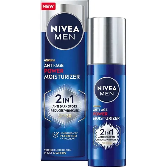 NIVEA MEN Luminous Anti-Age Power 2in1 Moisturiser SPF30 50ml