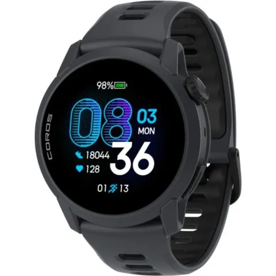 COROS PACE 4 GPS-Sportuhr mit AMOLED Display & Silikonarmband, Schwarz