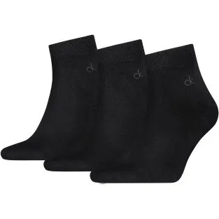 Calvin Klein 3er-Set Herren Quarter Socken Schwarz Gr. 43-46