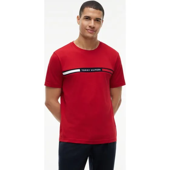 Tommy Hilfiger T-Shirt Hilfiger Chest Insert - Rot, Regular Fit
