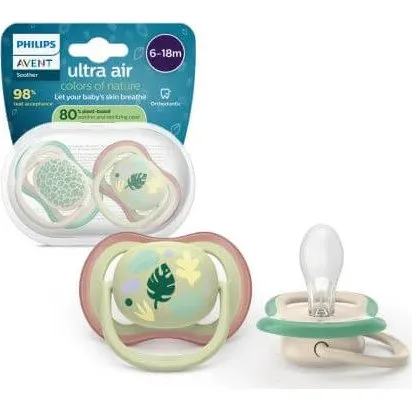 Philips Avent Ultra Air Schnuller, Natur, 6-18 Monate, 2er-Set