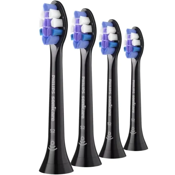Philips Sonicare Sensitive Aufsteckbürsten, 4er-Pack, Schwarz