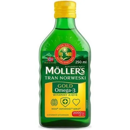 Gold Moller's Norwegischer Lebertran mit Zitrone & 2000 IE Vitamin D3