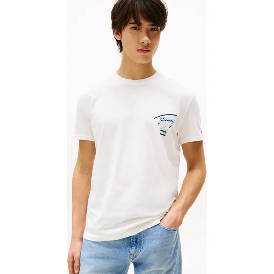 Tommy Jeans T-Shirt TJM REG SIGNATURE CITY TEE Ecru