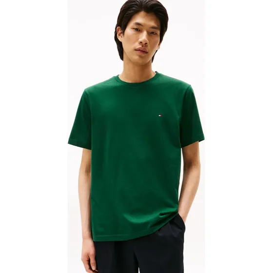 Tommy Hilfiger T-Shirt Essential Regular Fit Grün mit Stickerei