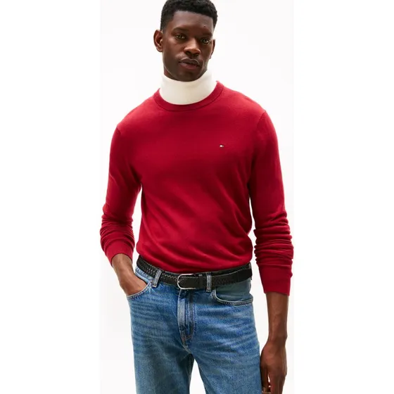 Tommy Hilfiger Rundhalspullover aus Pima-Baumwolle & Kaschmir in Rot