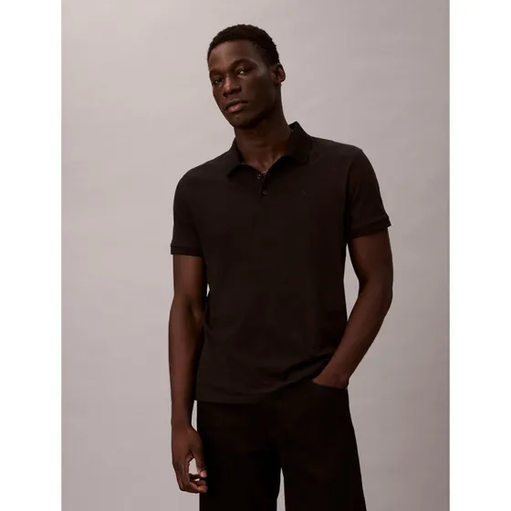 Calvin Klein Jeans Poloshirt Classic Monogram Schwarz Regular Fit