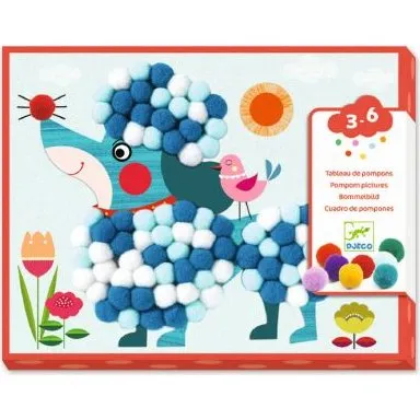 Djeco Bommelbilder Hunde zum Streicheln, 3+