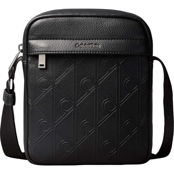 Calvin Klein Umhängetasche Emblem Aop Deboss Reporter Schwarz