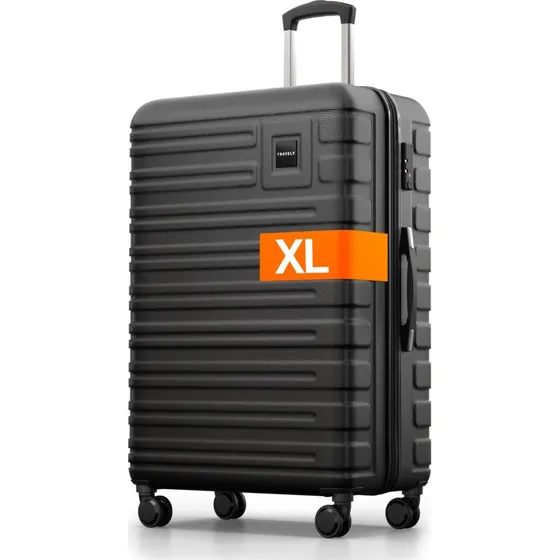 Travely XL Reisekoffer 100L, 77x52x29 cm, Hartschale, 360°-Rollen