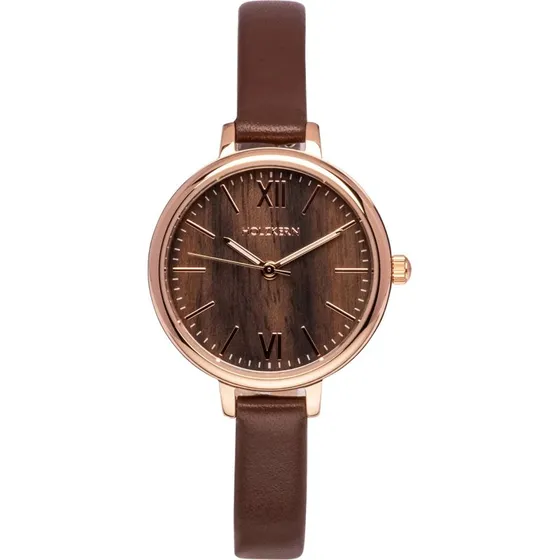 HOLZKERN Shirin Damenuhr 28mm Walnussholz Rosgold
