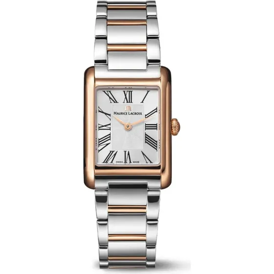 Maurice Lacroix Fiaba Square 24x34mm Gelbgold-PVD Silber Zifferblatt