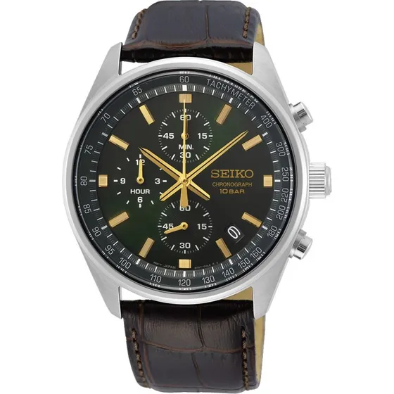 Seiko SSB385P1 Herrenuhr Edelstahl Chronograph Grün