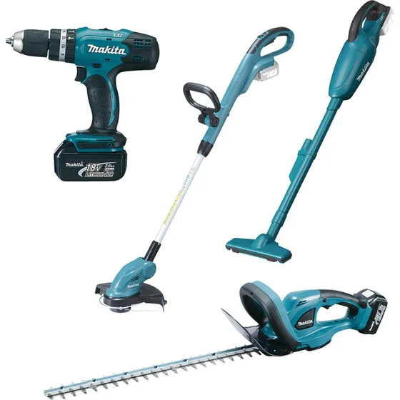 Makita Akku-Kombo-Kit 18V DLX4093 mit 4 Maschinen, 2 Akkus & Ladegerät