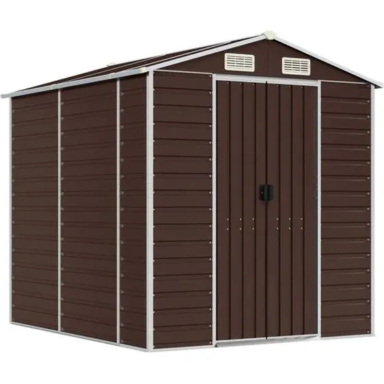 vidaXL Gerätehaus Braun 191x215x198 cm verzinkter Stahl