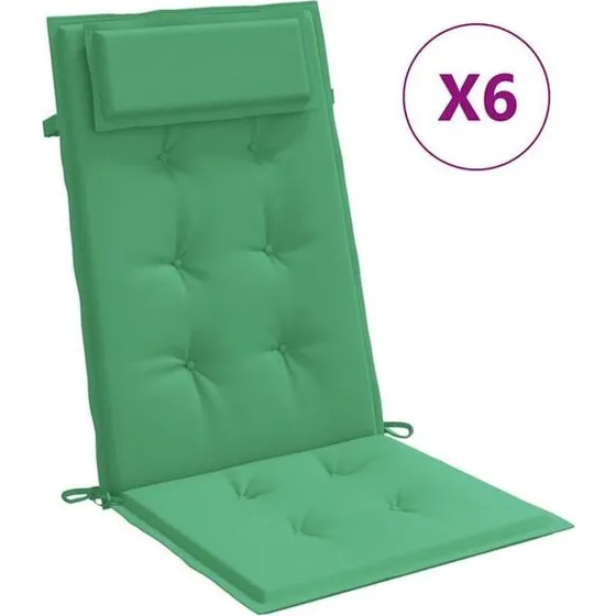 vidaXL Hochlehner-Auflagen 6 Stk. Grün Oxford-Gewebe