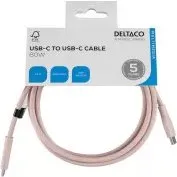 deltaco USB-C Ladekabel 60W Silikon Rosa 1,5m
