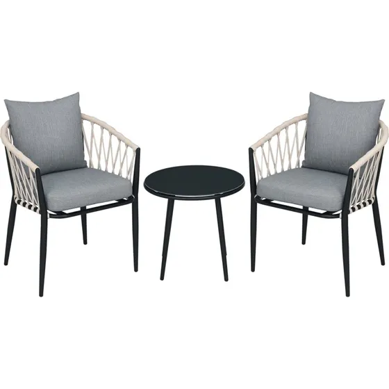 Outsunny 3er Set Gartenmöbel grau 84G-052V00GY