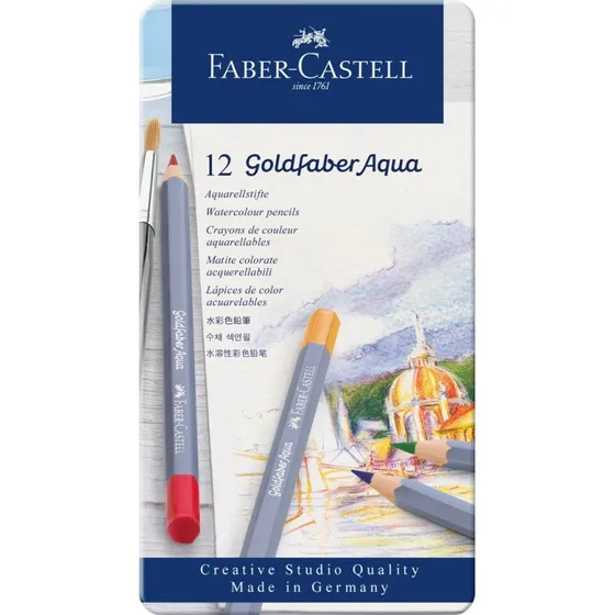Faber-Castell Goldfaber Aqua Aquarellstifte im 12er Metalletui