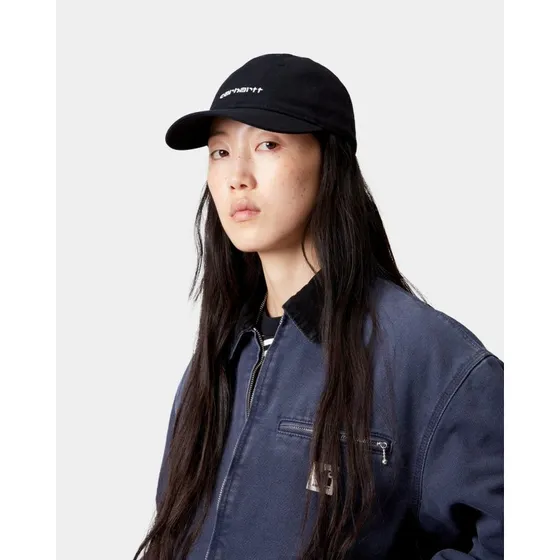 Carhartt WIP Canvas Script Cap Schwarz/Weiß