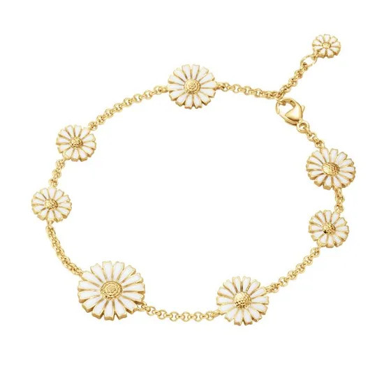 Georg Jensen Daisy Armband goldplattiert wei