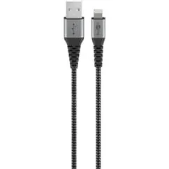 Goobay 49267 Lightning USB-A Textilkabel 0,5 m spacegrau/silber