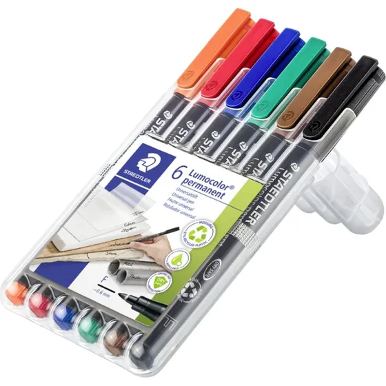STAEDTLER Lumocolor Permanent-Marker 318F, 6er Set, 0,6 mm