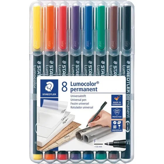STAEDTLER Lumocolor Permanent-Marker 318F, 8er Set, 0,6 mm