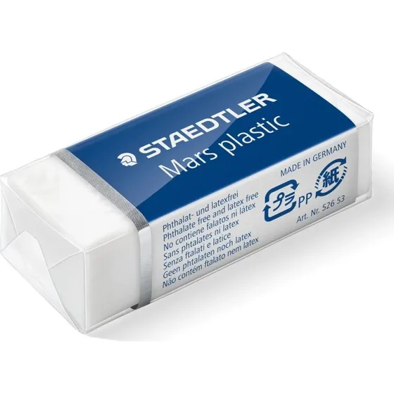 STAEDTLER Mars plastic mini Radierer, weiß, mit Schiebe-Manschette