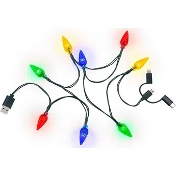 Goobay LED-Ladekabel 3-in-1 mit Weihnachtsbeleuchtung