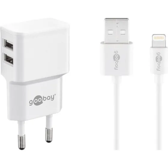 Goobay Apple Lightning Dual-Ladeset 12 W (wei)