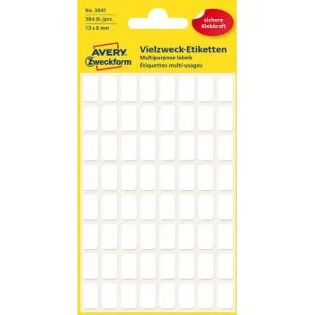 AVERY Zweckform 3041 Mini-Etiketten 13 x 8 mm, 384 Stück, weiß