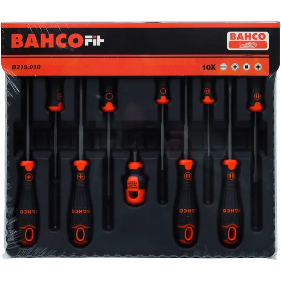 Bahco B219.010 Schraubendreher-Set 10-teilig mit Gummigriff