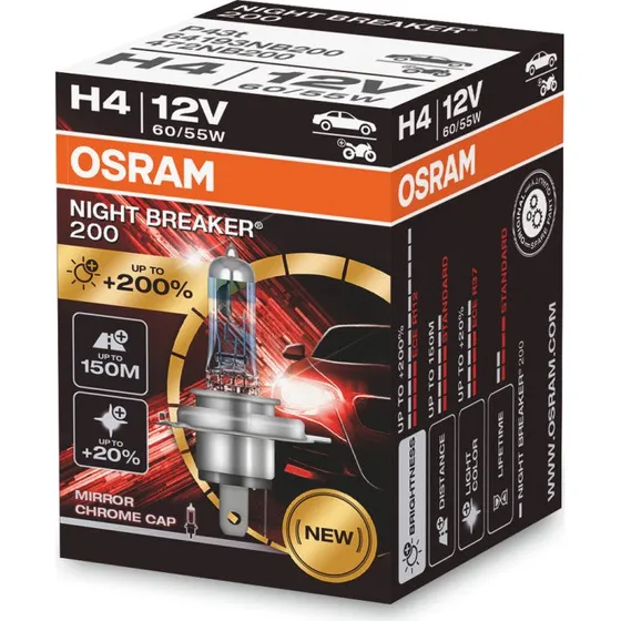 Osram H4 Night Breaker 200 12V 60/55W P43t