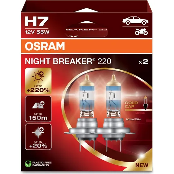 Osram H7 64210NB200 Night Breaker 200 Halogenlampe