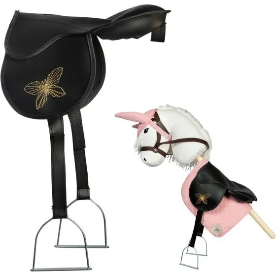 byASTRUP Sattel für Steckenpferd, Schwarz, 28 x 5 x 20,5 cm