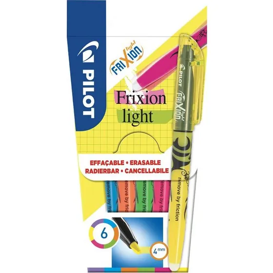 Pilot FriXion Light Textmarker 6er Set, farbig sortiert