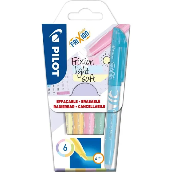 PILOT FRIXION Light Soft Textmarker 6er-Set Pastelltöne