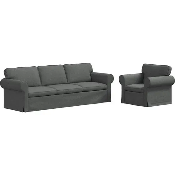vidaXL Sofa 2-teilig Dunkelgrau 210 cm Metall 3407619