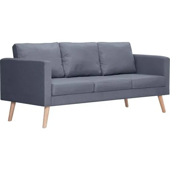 vidaXL 3-Sitzer-Sofa Stoff Dunkelgrau