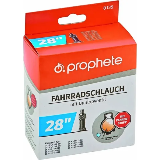 Prophete Fahrradschlauch 28" Dunlopventil mit Pannenstopp