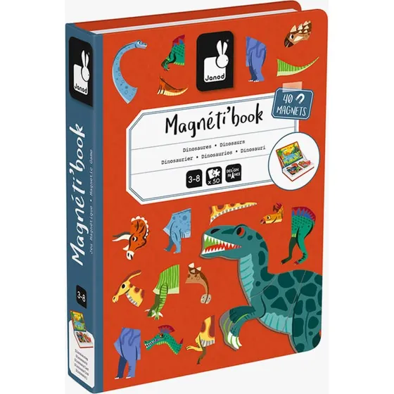 Janod Magneti'Book Dinosaurier Magnet-Set, 40 Teile