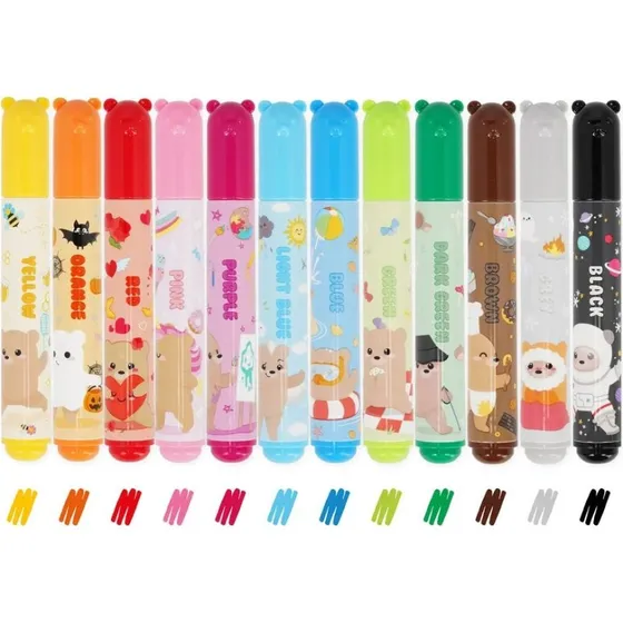 Legami Marker-Set Teddy Friends - 12 farbenfrohe Filzstifte