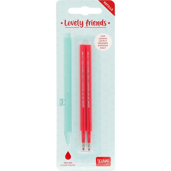 Legami Ersatzminen für Lovely Friends Gelstifte, Rot, 2 Stück